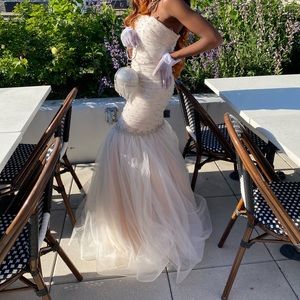 White Mermaid Prom Dress